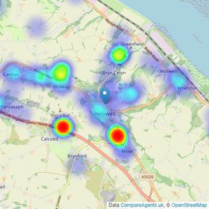 Beresford Adams - Holywell listings heatmap