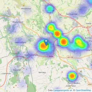 Beresford Adams - Mold listings heatmap