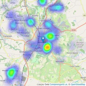 Beresford Adams - Wrexham listings heatmap