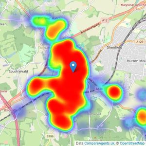 Beresfords - at Brentwood listings heatmap