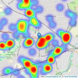 Beresfords - at Hornchurch listings heatmap