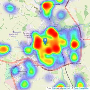 Beresfords - Braintree listings heatmap