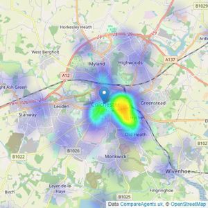 Beresfords - Colchester listings heatmap