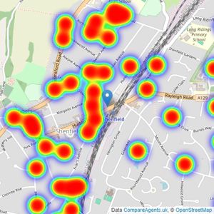 Beresfords - Shenfield listings heatmap