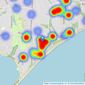 Berkeleys Estate Agents - Canford Cliffs listings heatmap