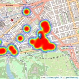 Berkshire Hathaway HomeServices - Hyde Park & Bayswater listings heatmap