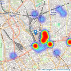 Berkshire Hathaway HomeServices - Kings Cross listings heatmap