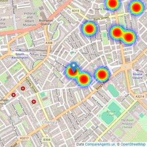 Berkshire Hathaway HomeServices - Knightsbridge listings heatmap