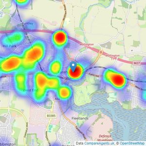 Bernards Estate and Lettings Agents - Fareham listings heatmap