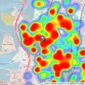 Bernards Estate and Lettings Agents - Portsmouth Office listings heatmap