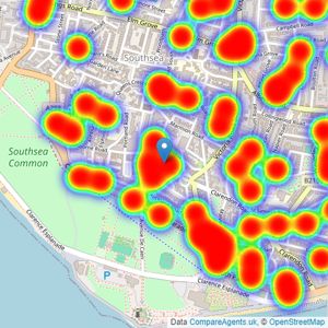 Bernards Estate and Lettings Agents - Southsea Office listings heatmap