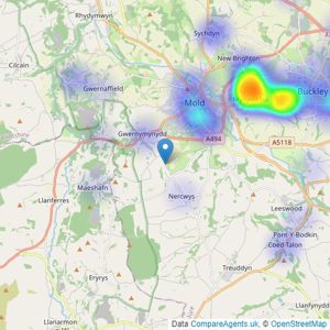 Berry and George - Nercwys listings heatmap