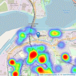 Bests Estates Agents - Runcorn listings heatmap