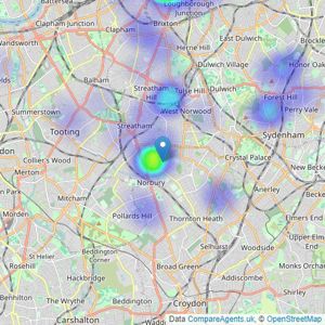 Bhoday Estate Agents - London listings heatmap