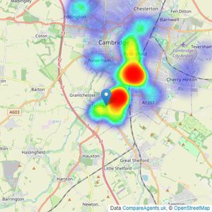 Bidwells - Cambridge listings heatmap