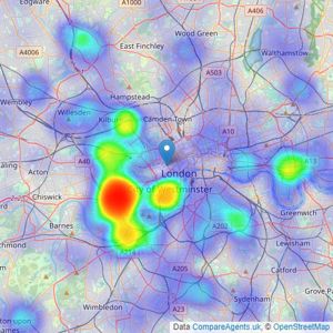 BidX1 - London listings heatmap