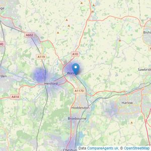 Big Black Hen.com - Hertfordshire listings heatmap