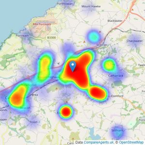 Bill Bannister Estate Agents - Redruth listings heatmap