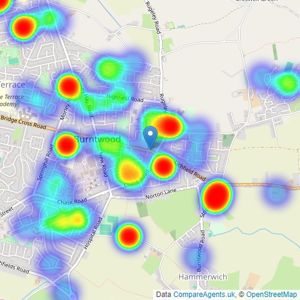 Bill Tandy & Co - Burntwood listings heatmap