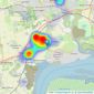 Binks and Brown - Corringham listings heatmap