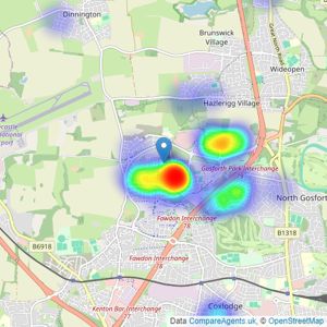 Bird House Properties - Newcastle Upon Tyne listings heatmap