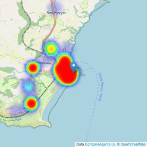 Birt & Co - Tenby listings heatmap