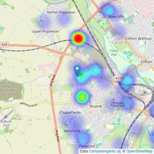 Bishops Personal Agents - York listings heatmap