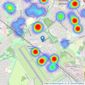 Black & White - Birmingham listings heatmap