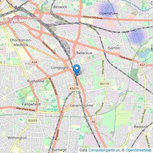 Black Stone Estate Agents - Manchester listings heatmap