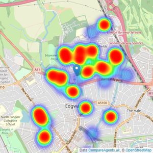 Bladon Sears - Edgware listings heatmap