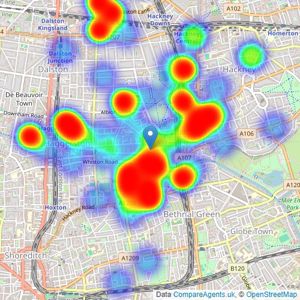 BlakeStanley Estate Agents - Hackney listings heatmap