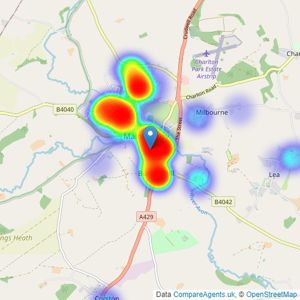 Blount & Maslin - Malmesbury listings heatmap