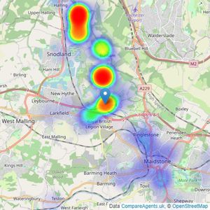 Bluebell Estates - Aylesford listings heatmap