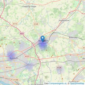 Blueprint Estate Agents Ltd - CM14 listings heatmap