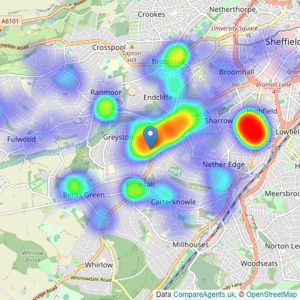 Blundells - Banner Cross listings heatmap