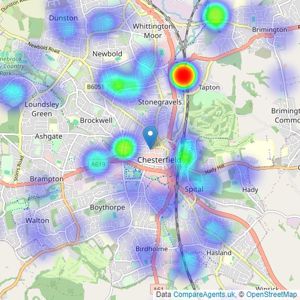 Blundells - Chesterfield listings heatmap