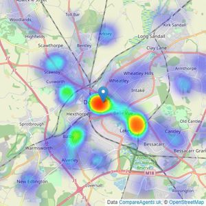 Blundells - Doncaster listings heatmap