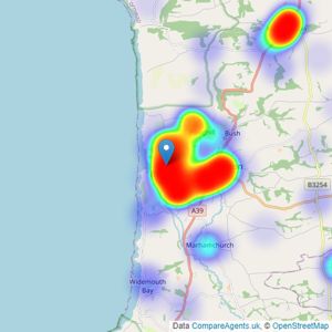 Bond Oxborough Phillips - Bude listings heatmap