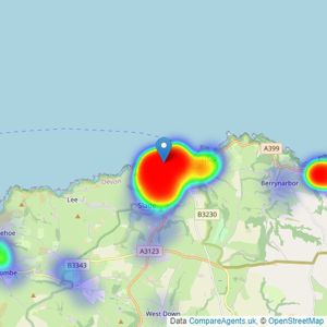 Bond Oxborough Phillips - Ilfracombe listings heatmap