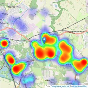 Borron Shaw - Wigan listings heatmap