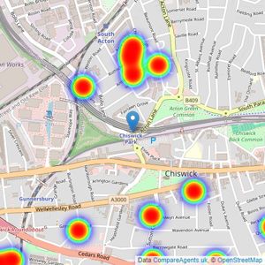 Borthwicks - Chiswick listings heatmap