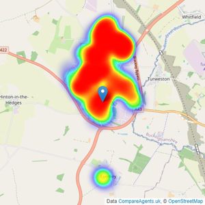 Boughtons Family Run Estate Agents - Brackley listings heatmap