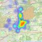 Bourne Estate Agents - Ash Vale listings heatmap