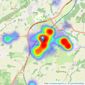 Bourne - Petersfield listings heatmap