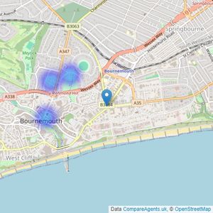 Bourne Prestige Limited - Covering Bournemouth listings heatmap