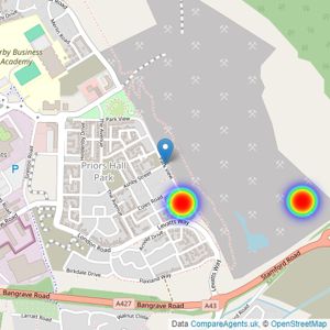 Bovis Homes East Midlands listings heatmap