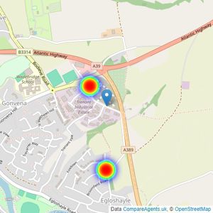 Bovis Homes South West listings heatmap