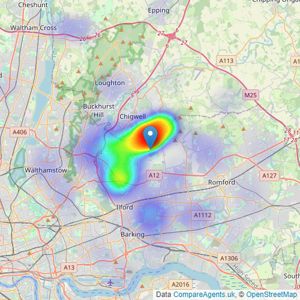 Bowden Bradley - Hainault listings heatmap