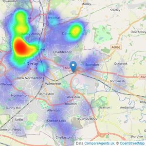 Boxall Brown & Jones - Derby listings heatmap