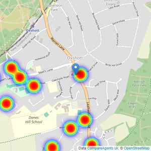 Boyce Thornton - Oxshott listings heatmap